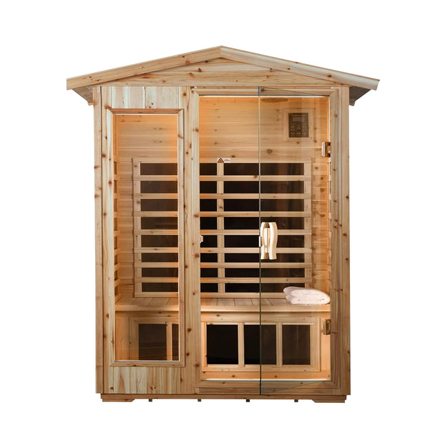 Thermora Zorin 2-Person Indoor Outdoor Hemlock Far Infrared Sauna 1750W - SAK27451
