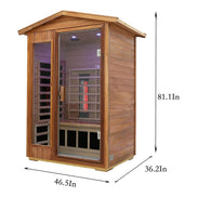 Thermora Alveron 2-Person Outdoor Mahogany Low EMF Infrared Sauna - SAK83719