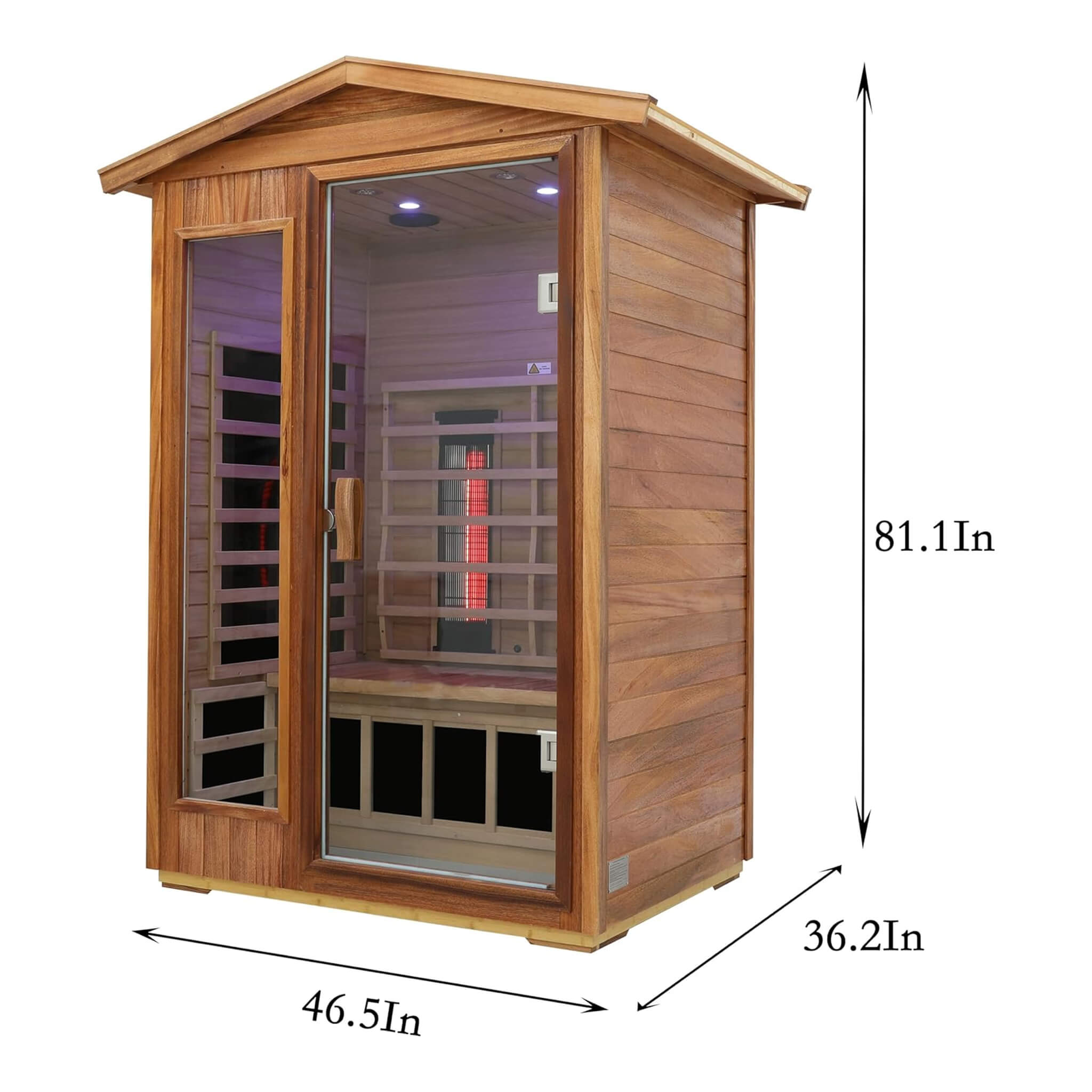 Thermora Alveron 2-Person Outdoor Mahogany Low EMF Infrared Sauna - SAK83719