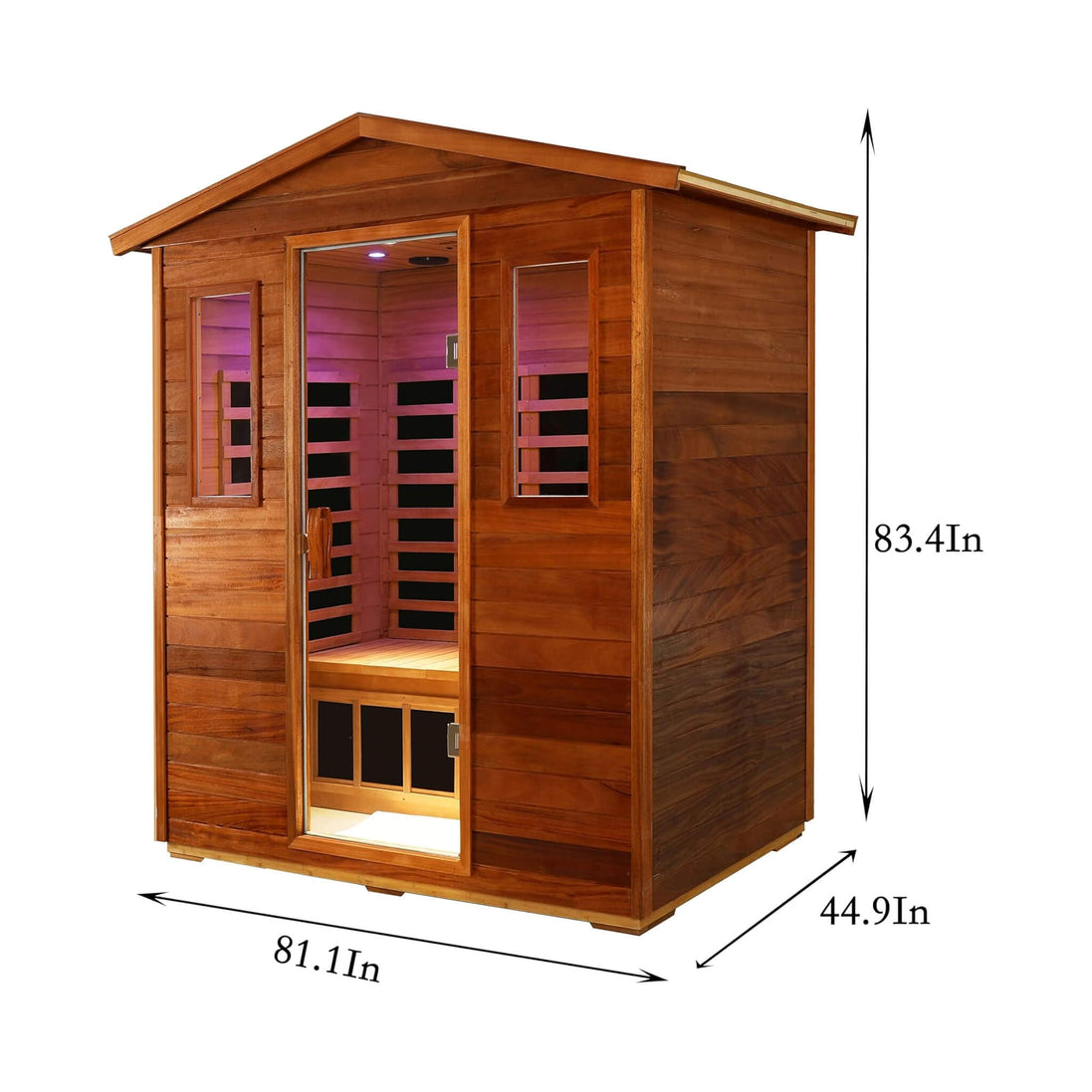 Thermora Vanta 3-Person Outdoor Mahogany Hybrid Infrared Sauna Room - SAK83460