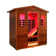 Thermora Vanta 3-Person Outdoor Mahogany Hybrid Infrared Sauna Room - SAK83460
