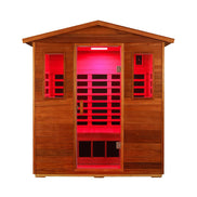 Thermora Vanta 3-Person Outdoor Mahogany Hybrid Infrared Sauna Room - SAK83460
