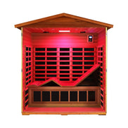 Thermora Vanta 3-Person Outdoor Mahogany Hybrid Infrared Sauna Room - SAK83460