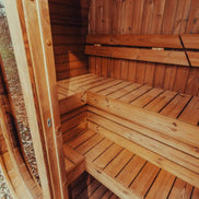 3-Person Outdoor Scandinavian ThermoWood Cube Sauna Kit with LED Lighting - SAK47582