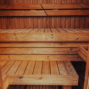 3-Person Outdoor Scandinavian ThermoWood Cube Sauna Kit with LED Lighting - SAK47582