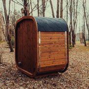 3-Person Outdoor Scandinavian ThermoWood Cube Sauna Kit with LED Lighting - SAK47582