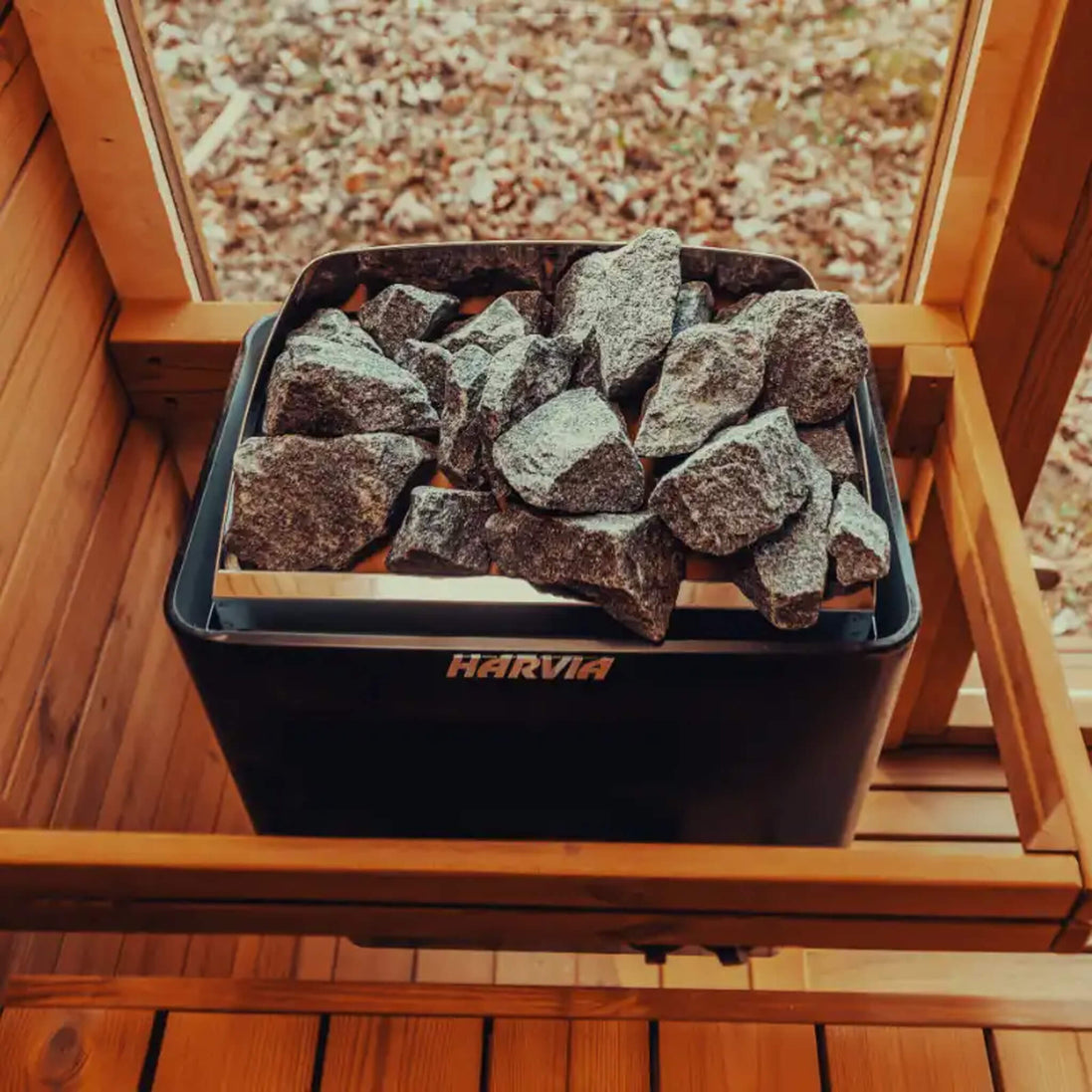 4-Person Outdoor Scandinavian ThermoWood Cube Sauna Kit with LED Lighting - SAK25470