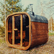 Premium 6-Person Outdoor Scandinavian ThermoWood Cube Sauna Kit With LED Lighting (SAK89146)