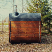 Premium 6-Person Outdoor Scandinavian ThermoWood Cube Sauna Kit With LED Lighting (SAK89146)