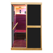 Thermora Helix 2-Person V-Shaped Far Infrared Sauna Room Double Glass Doors - SAK96413