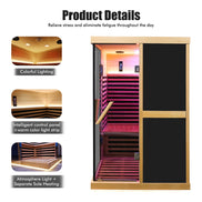 Thermora Helix 2-Person V-Shaped Far Infrared Sauna Room Double Glass Doors - SAK96413