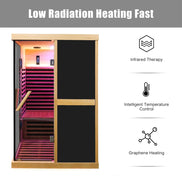 Thermora Helix 2-Person V-Shaped Far Infrared Sauna Room Double Glass Doors - SAK96413