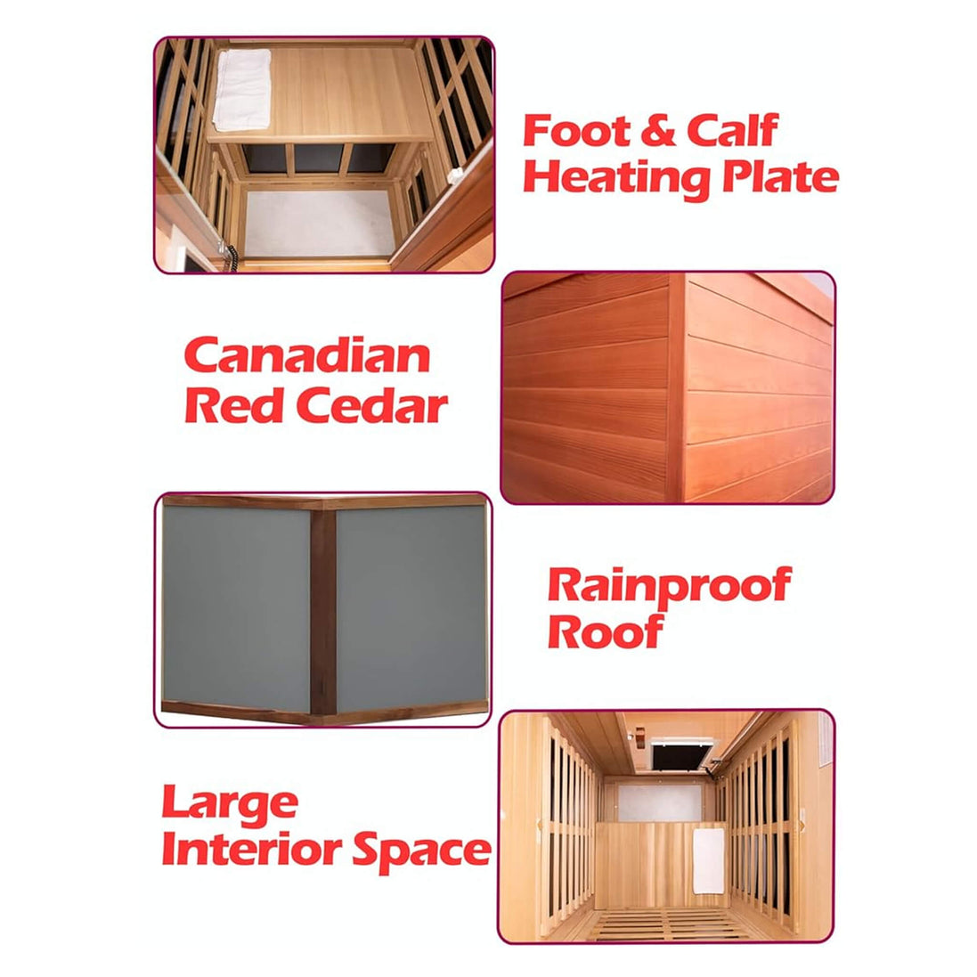 Thermora Xyra 1-Person Outdoor Red Cedar Low EMF Infrared Sauna - SAK32783