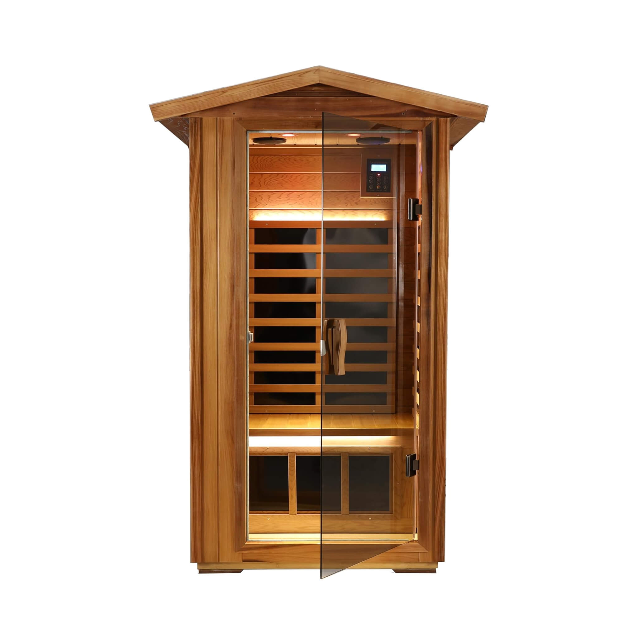 Thermora Xyra 1-Person Outdoor Red Cedar Low EMF Infrared Sauna - SAK32783