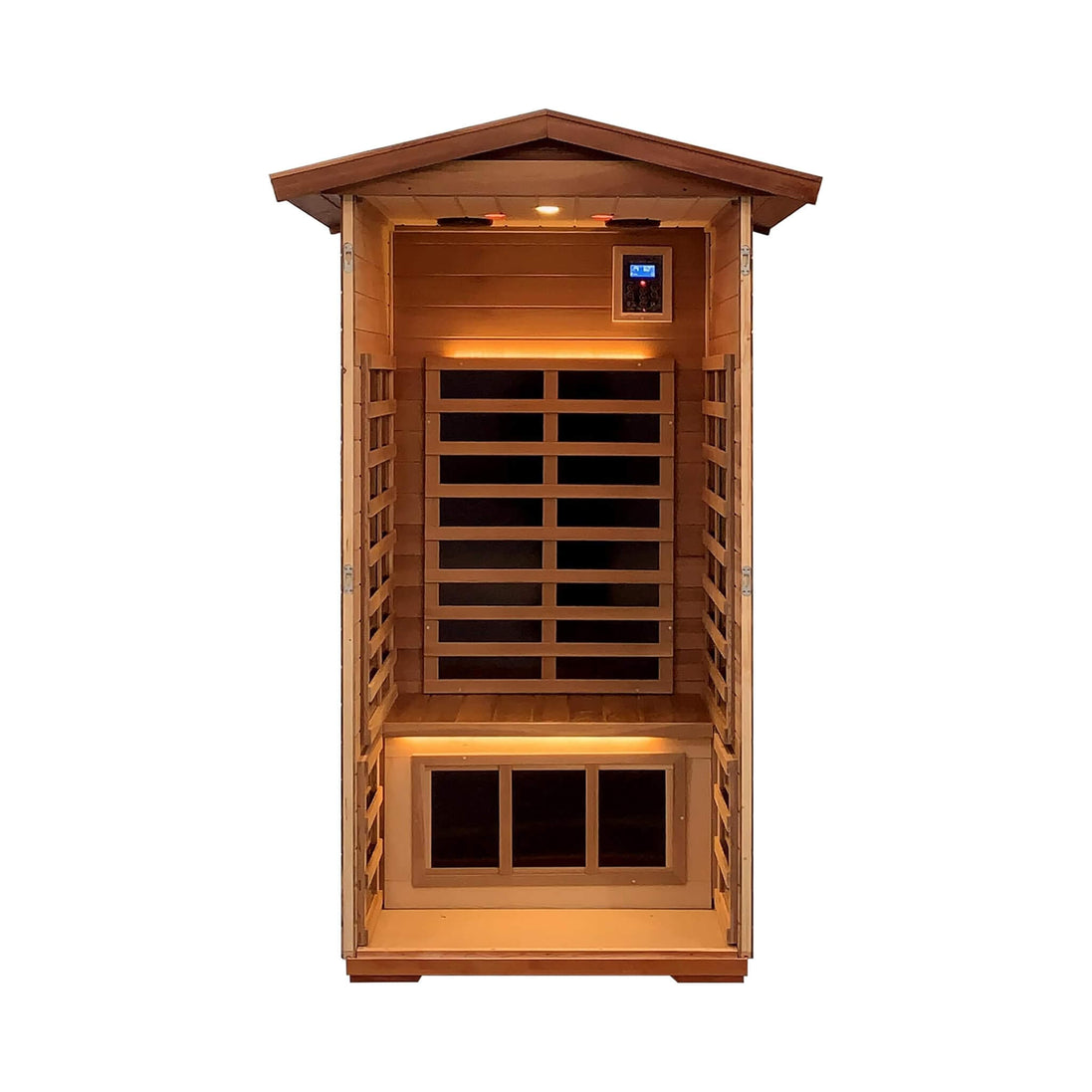 Thermora Xyra 1-Person Outdoor Red Cedar Low EMF Infrared Sauna - SAK32783