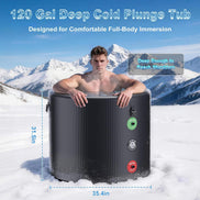 FCP Premium XL 120 Gal Cold Plunge Tub Kit With 1/3 HP Chiller, Filter And Pump (SAK58283)