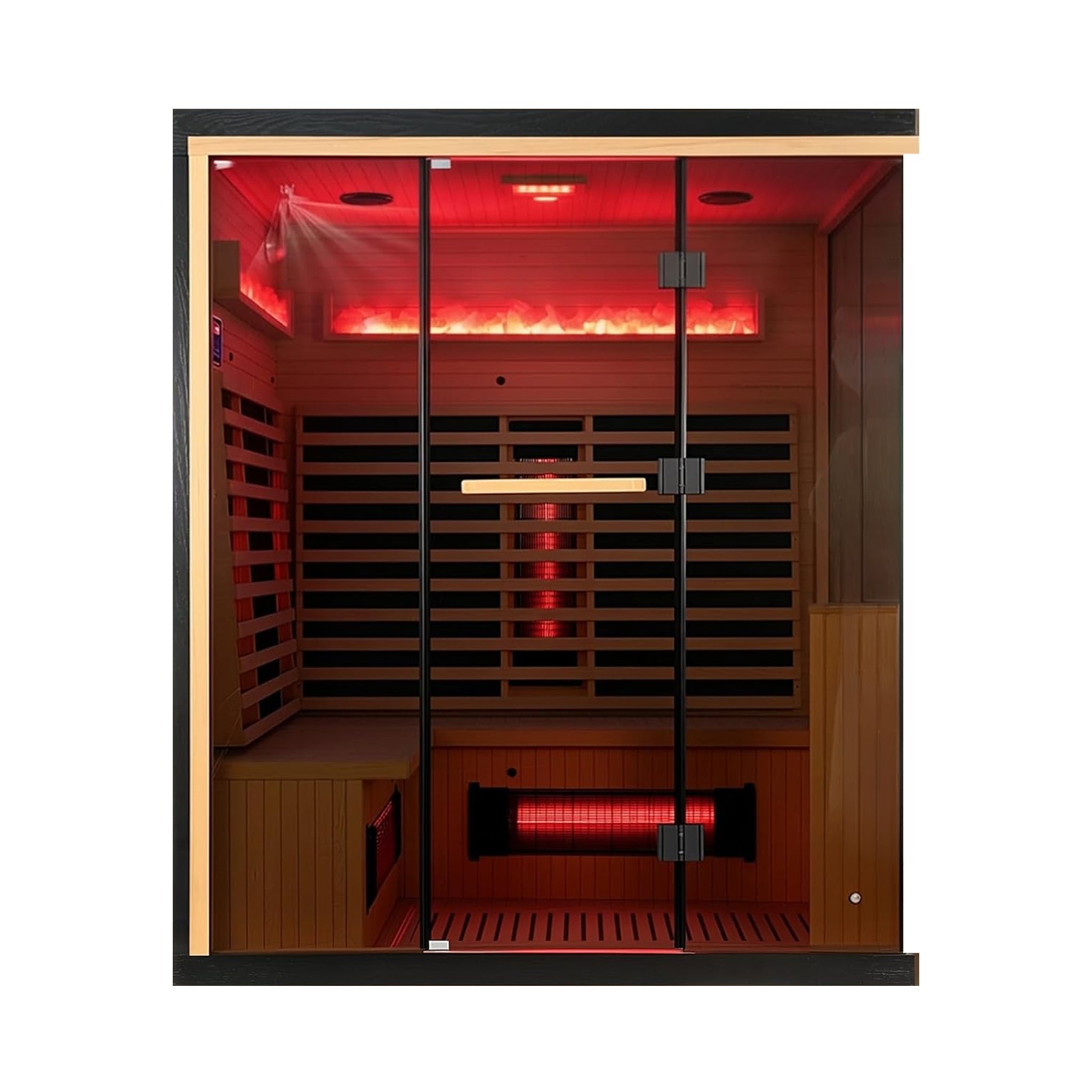 Rövia Ember 4-Person Full-Spectrum Infrared Sauna with Himalayan Salt Panels - SAK80537