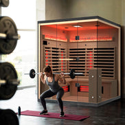 Rövia Ember 4-Person Full-Spectrum Infrared Sauna with Himalayan Salt Panels - SAK80537