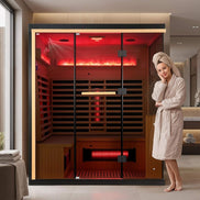 Rövia Ember 4-Person Full-Spectrum Infrared Sauna with Himalayan Salt Panels - SAK80537
