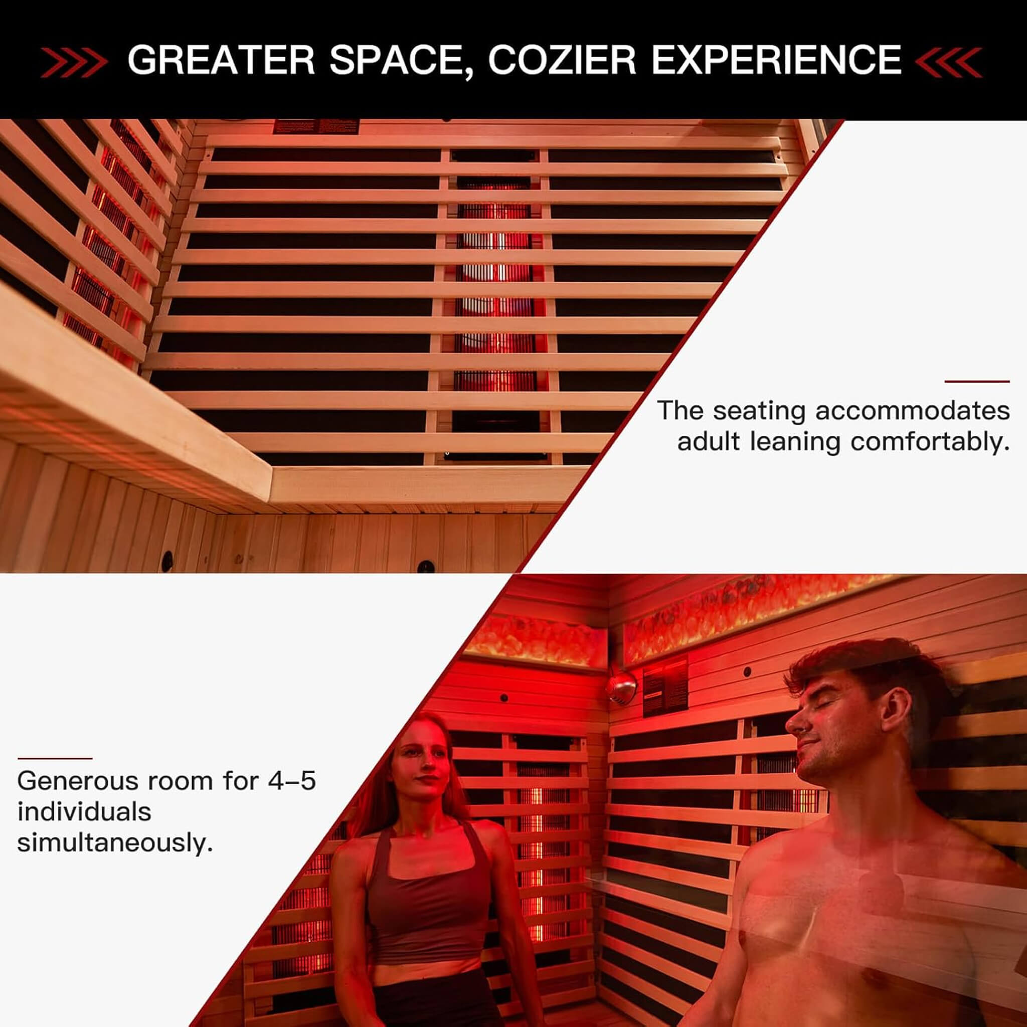 Rövia Ember 4-Person Full-Spectrum Infrared Sauna with Himalayan Salt Panels - SAK80537