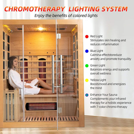 Rövia Aurora 3-Person Indoor Hybrid Sauna Room with Infrared and 4.5kW Heater - SAK41592