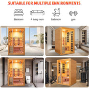 Rövia Aurora 3-Person Indoor Hybrid Sauna Room with Infrared and 4.5kW Heater - SAK41592