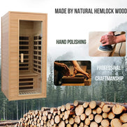 Thermora Elara 1-Person Indoor Hemlock Far Infrared Sauna Room 1200W - SAK27463