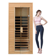 Thermora Elara 1-Person Indoor Hemlock Far Infrared Sauna Room 1200W - SAK27463
