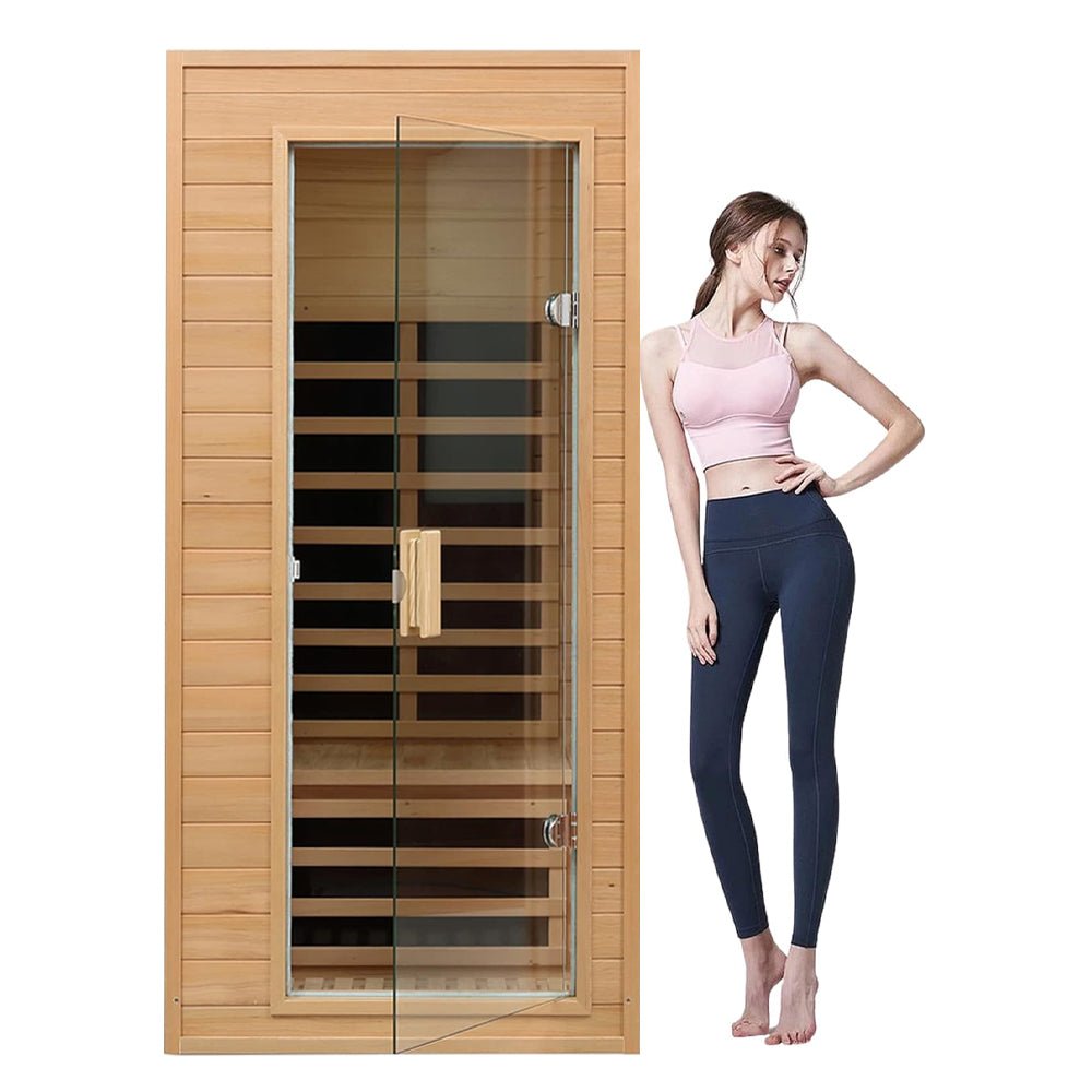 Thermora Elara 1-Person Indoor Hemlock Far Infrared Sauna Room 1200W - SAK27463