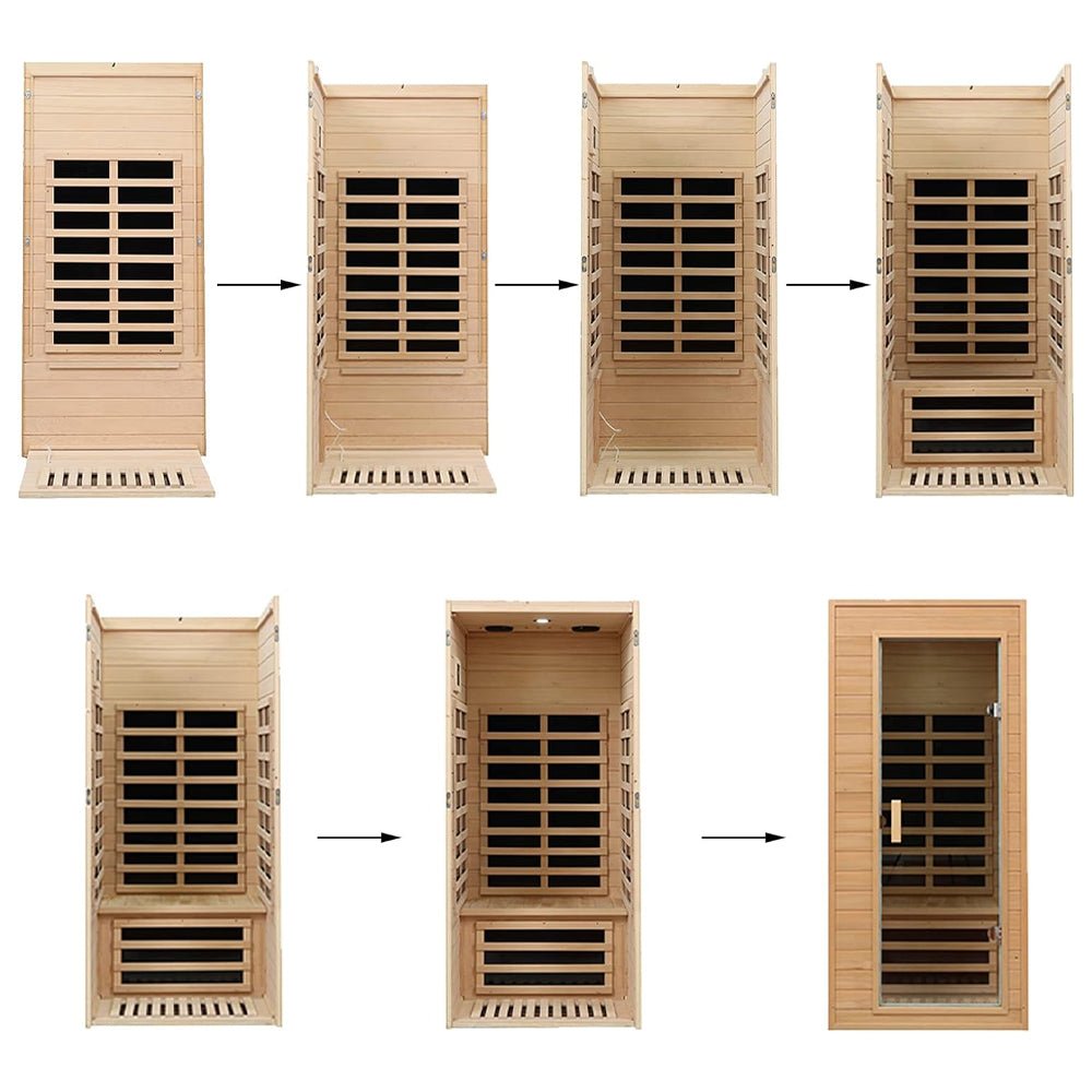 Thermora Elara 1-Person Indoor Hemlock Far Infrared Sauna Room 1200W - SAK27463