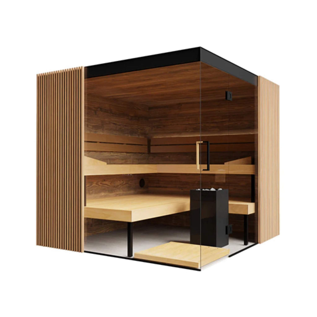 ThermaSol Aalto 4-Person Indoor Semi-Panoramic Glass Sauna Cabin - SAK13285