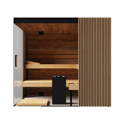 ThermaSol Aalto 4-Person Indoor Semi-Panoramic Glass Sauna Cabin - SAK13285