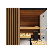 ThermaSol Aalto 4-Person Indoor Semi-Panoramic Glass Sauna Cabin - SAK13285
