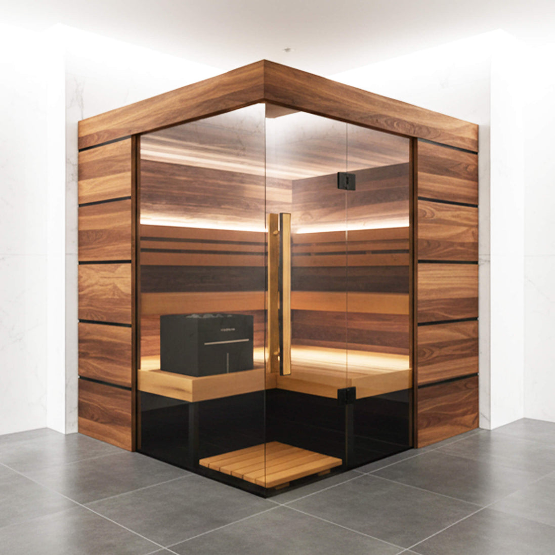 ThermaSol Astra 4-Person Indoor Semi-Panoramic Glass Sauna Cabin - SAK90471