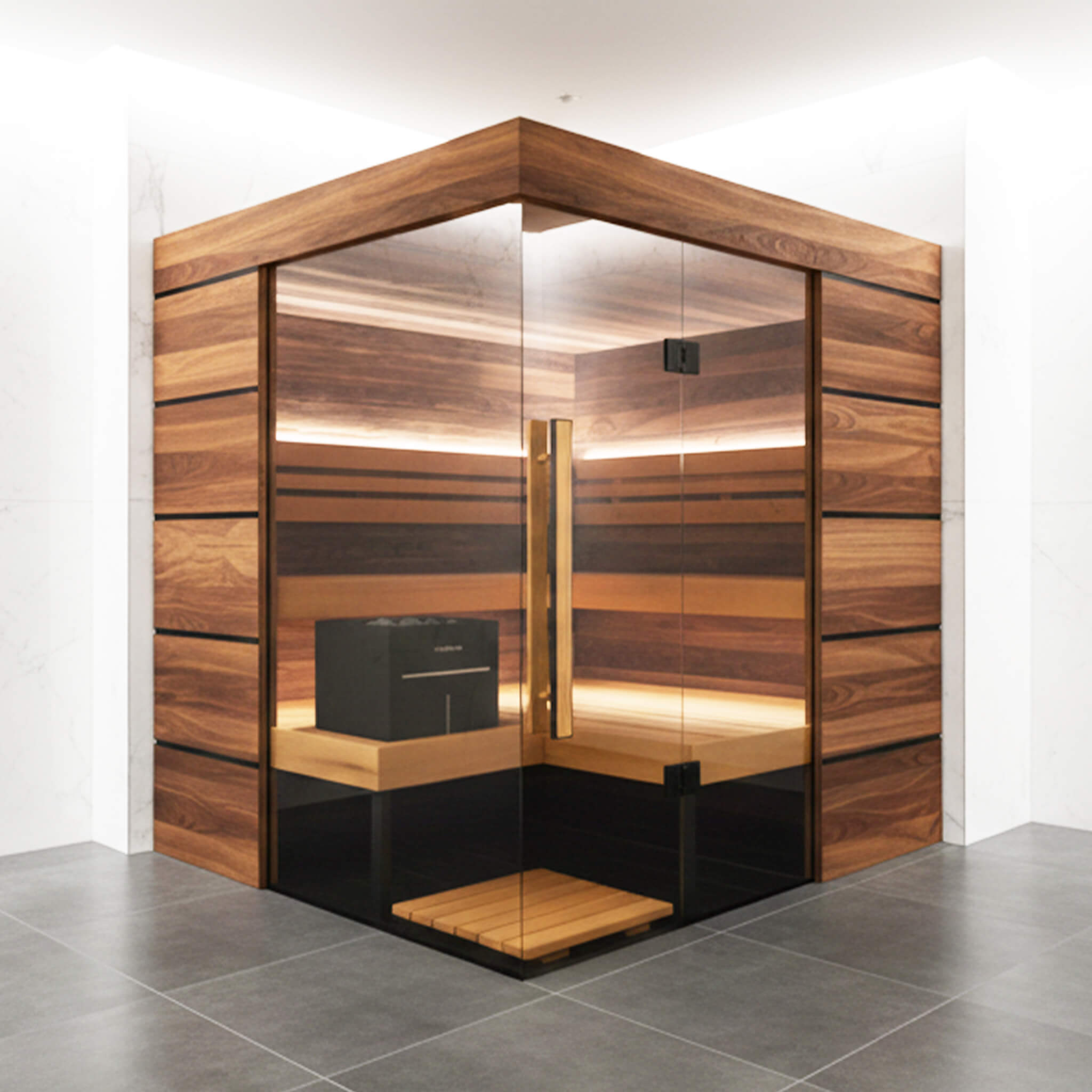 ThermaSol Astra 4-Person Indoor Semi-Panoramic Glass Sauna Cabin - SAK90471