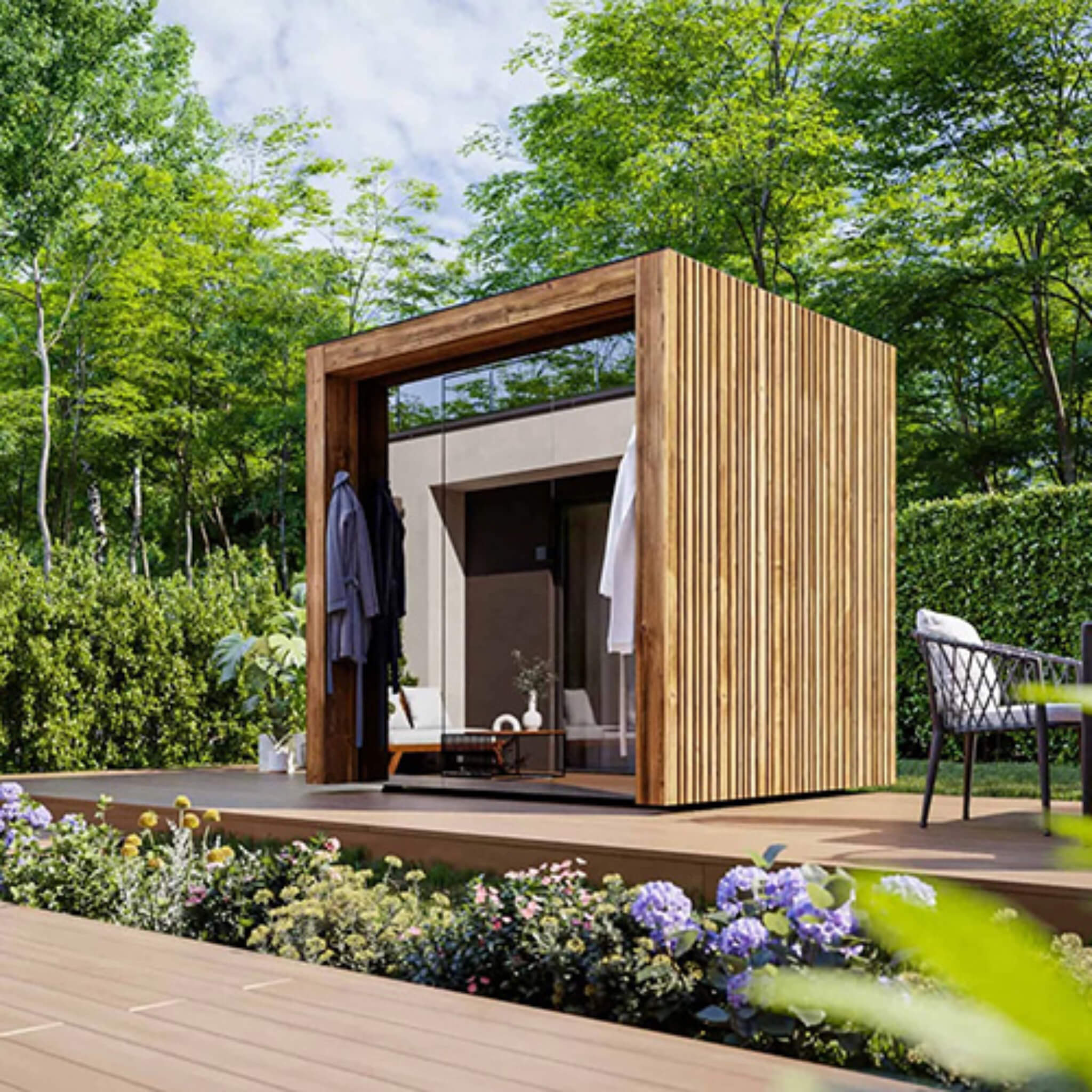 ThermaSol Fortis 4-Person Outdoor Sauna Cabin Fully-Assembled - SAK35896