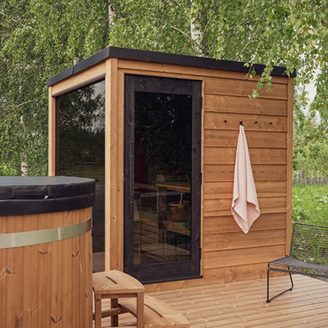 ThermaSol Nordic Dawn 4-Person Outdoor Sauna Cabin Fully-Assembled - SAK82057