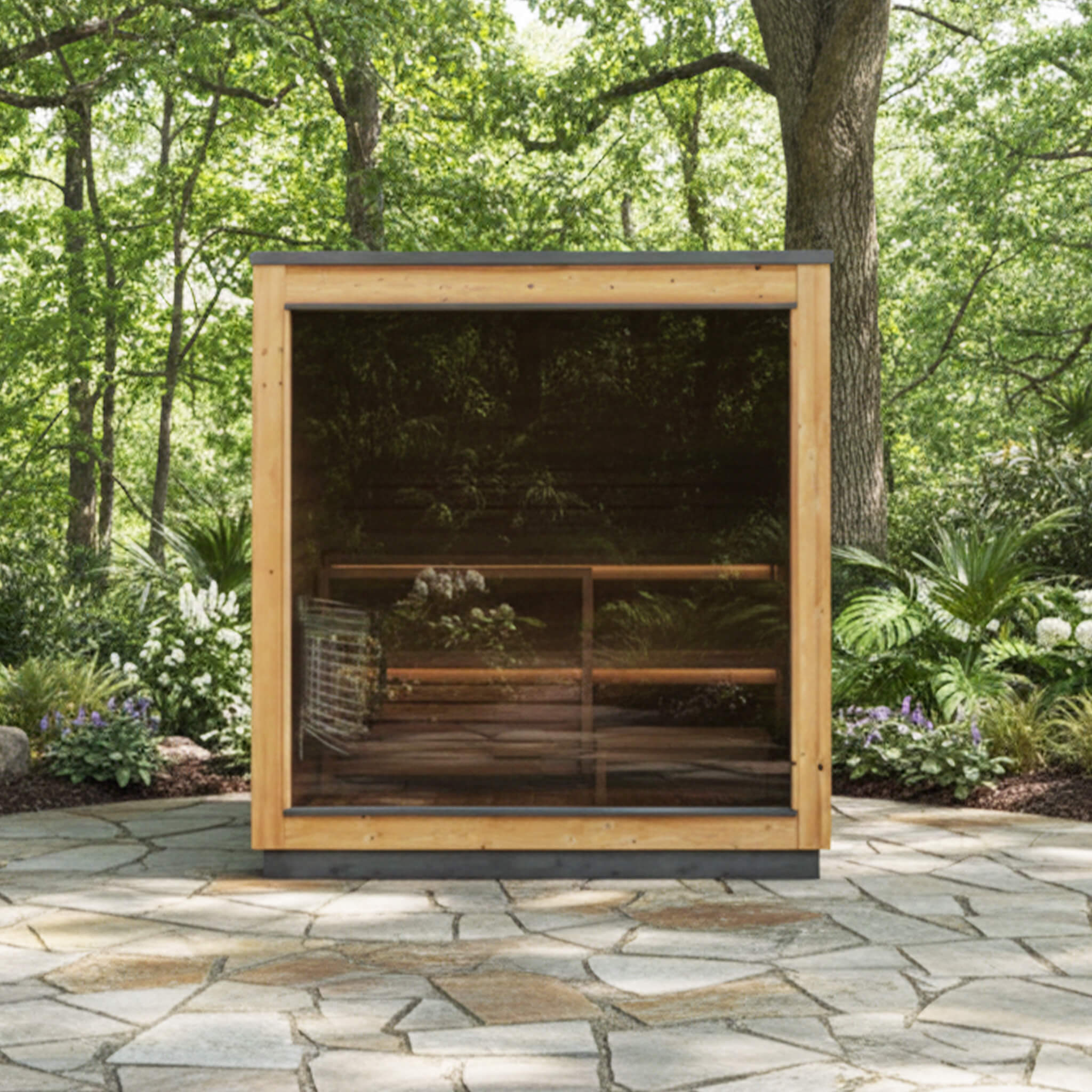 ThermaSol Nordic Dawn 4-Person Outdoor Sauna Cabin Fully-Assembled - SAK82057