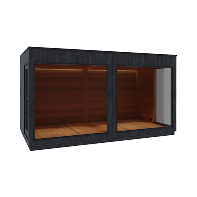ThermaSol Nordic Misty XL 2-Entrance Outdoor Sauna Lounge Cabin - SAK72368