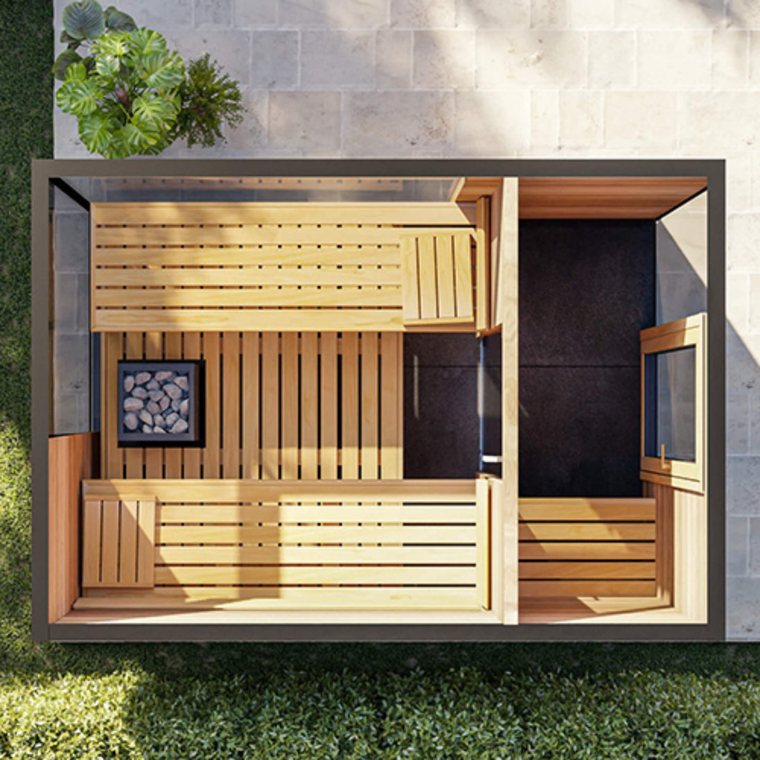 ThermaSol Ombra 5-Person Outdoor Sauna Cabin Fully-Assembled - SAK63017