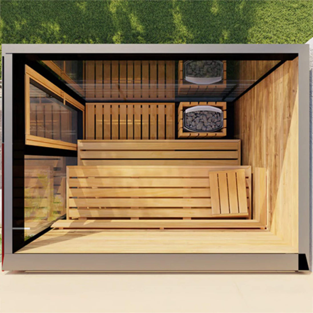 ThermaSol Vera 3-Person Fully-Assembled Outdoor Sauna Cabin - SAK30752