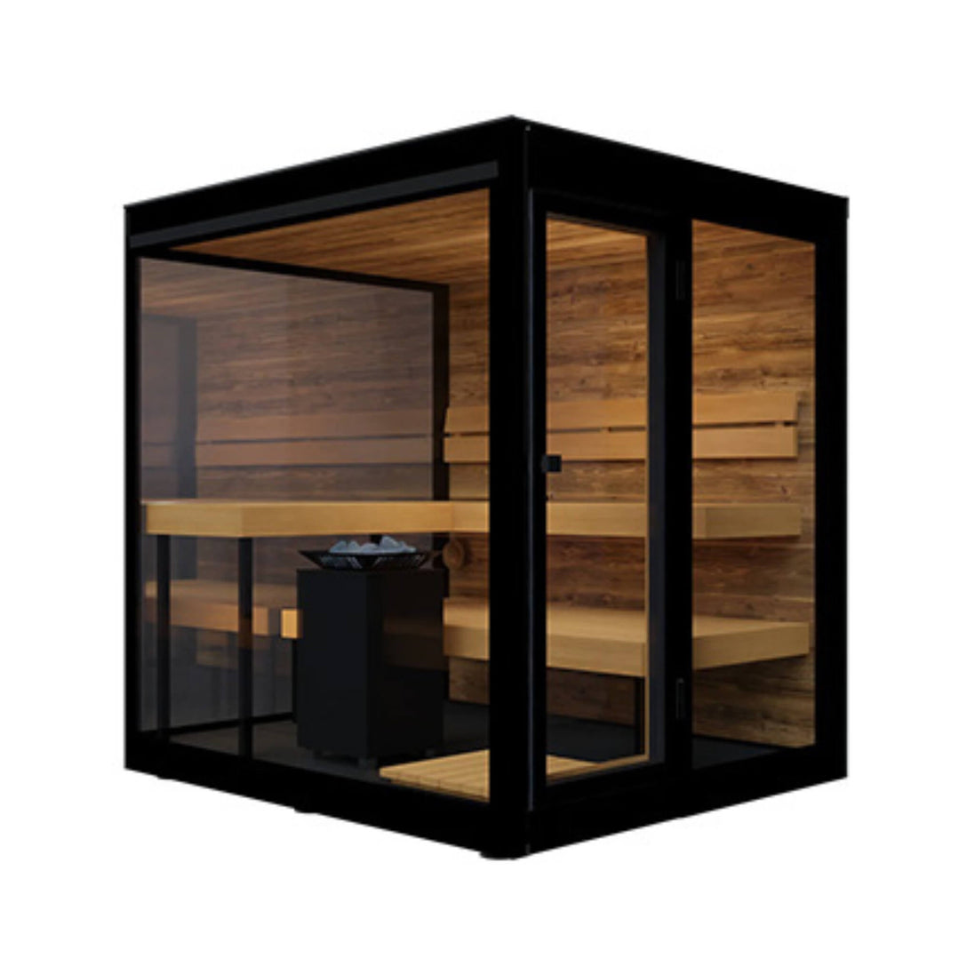 ThermaSol Vue 4-Person Outdoor Mirrored Glass Sauna Cabin Fully-Assembled - SAK84963