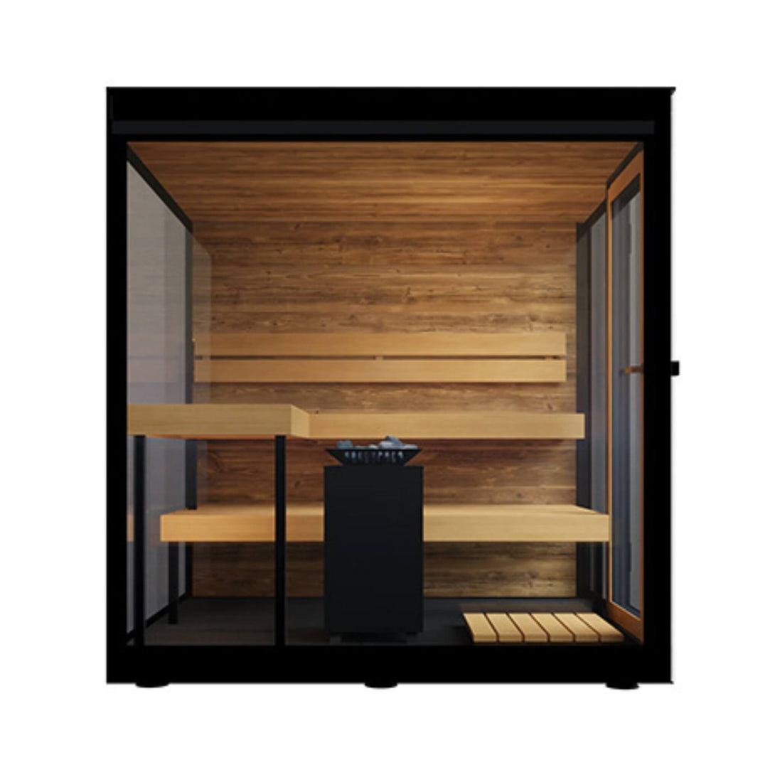 ThermaSol Vue 4-Person Outdoor Mirrored Glass Sauna Cabin Fully-Assembled - SAK84963