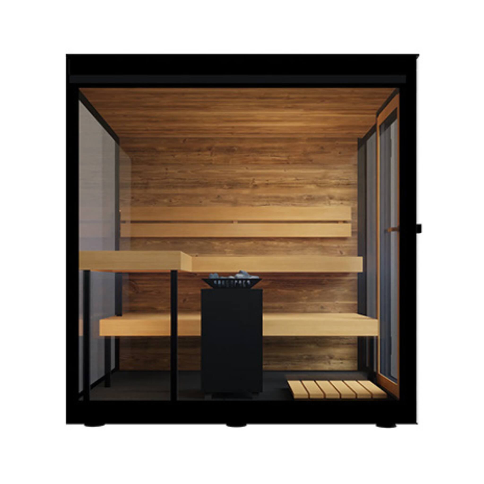 ThermaSol Vue 4-Person Outdoor Mirrored Glass Sauna Cabin Fully-Assembled - SAK84963