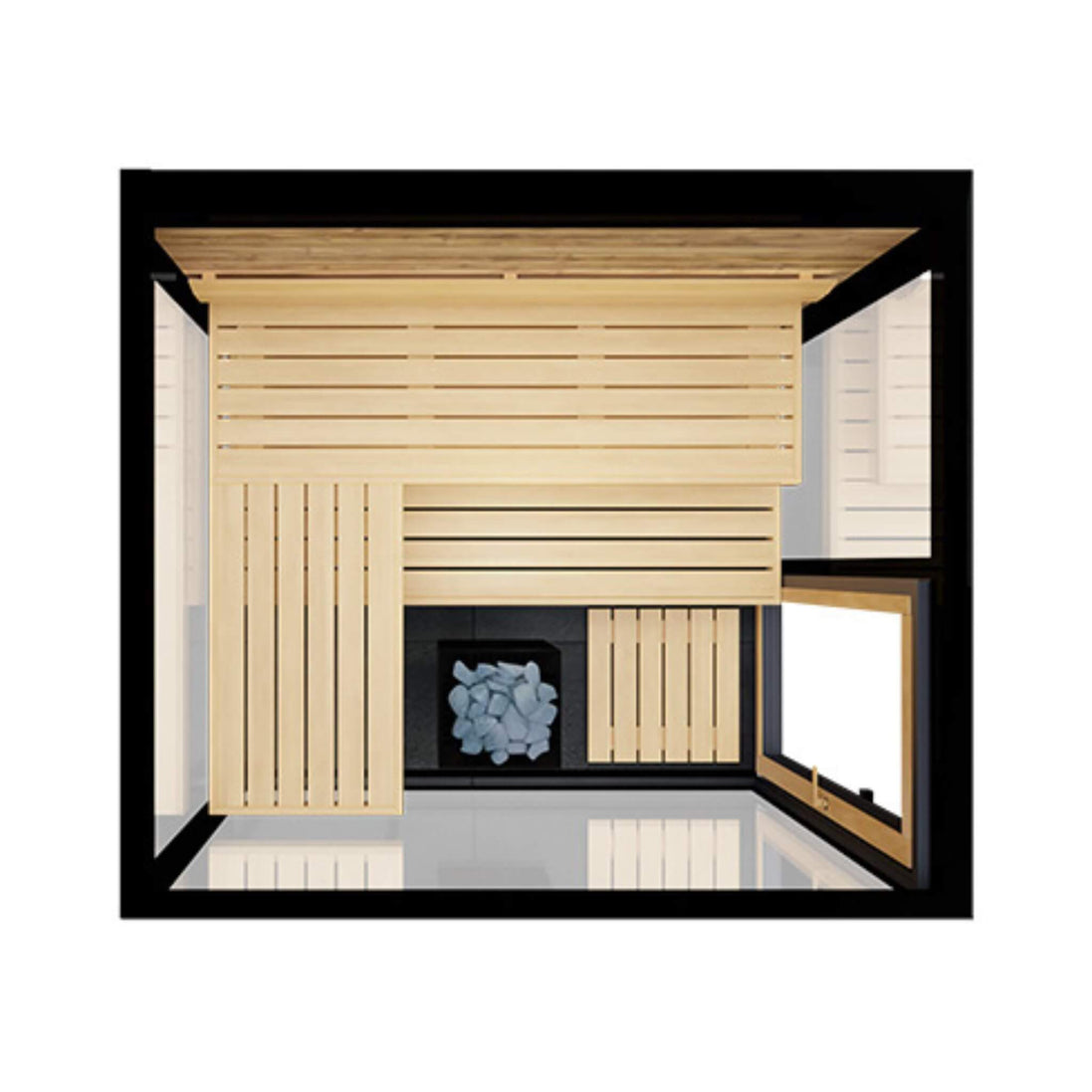 ThermaSol Vue 4-Person Outdoor Mirrored Glass Sauna Cabin Fully-Assembled - SAK84963