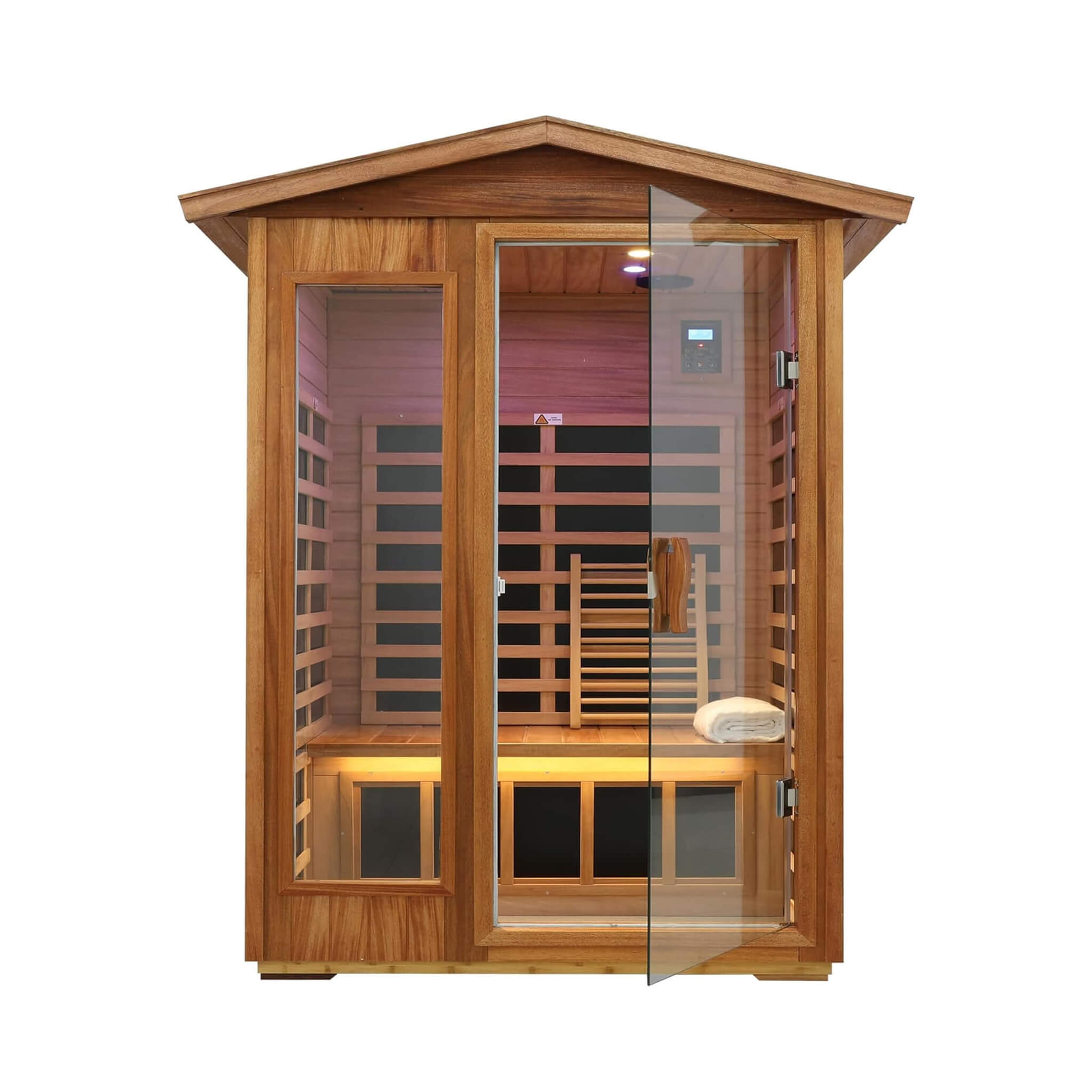 Thermora Ignis 2-Person Ultra-Low EMF Mahogany Outdoor Infrared Sauna - SAK43021