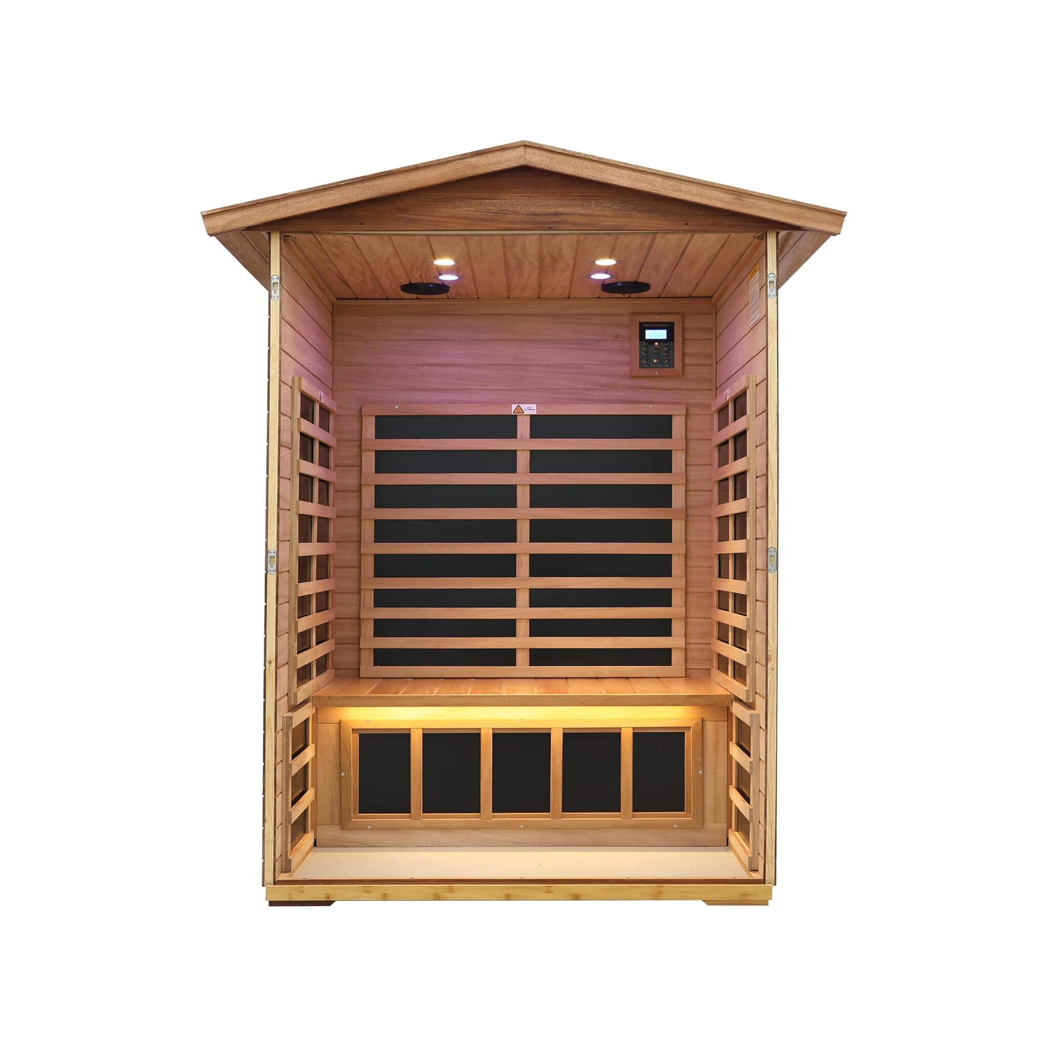 Thermora Ignis 2-Person Ultra-Low EMF Mahogany Outdoor Infrared Sauna - SAK43021