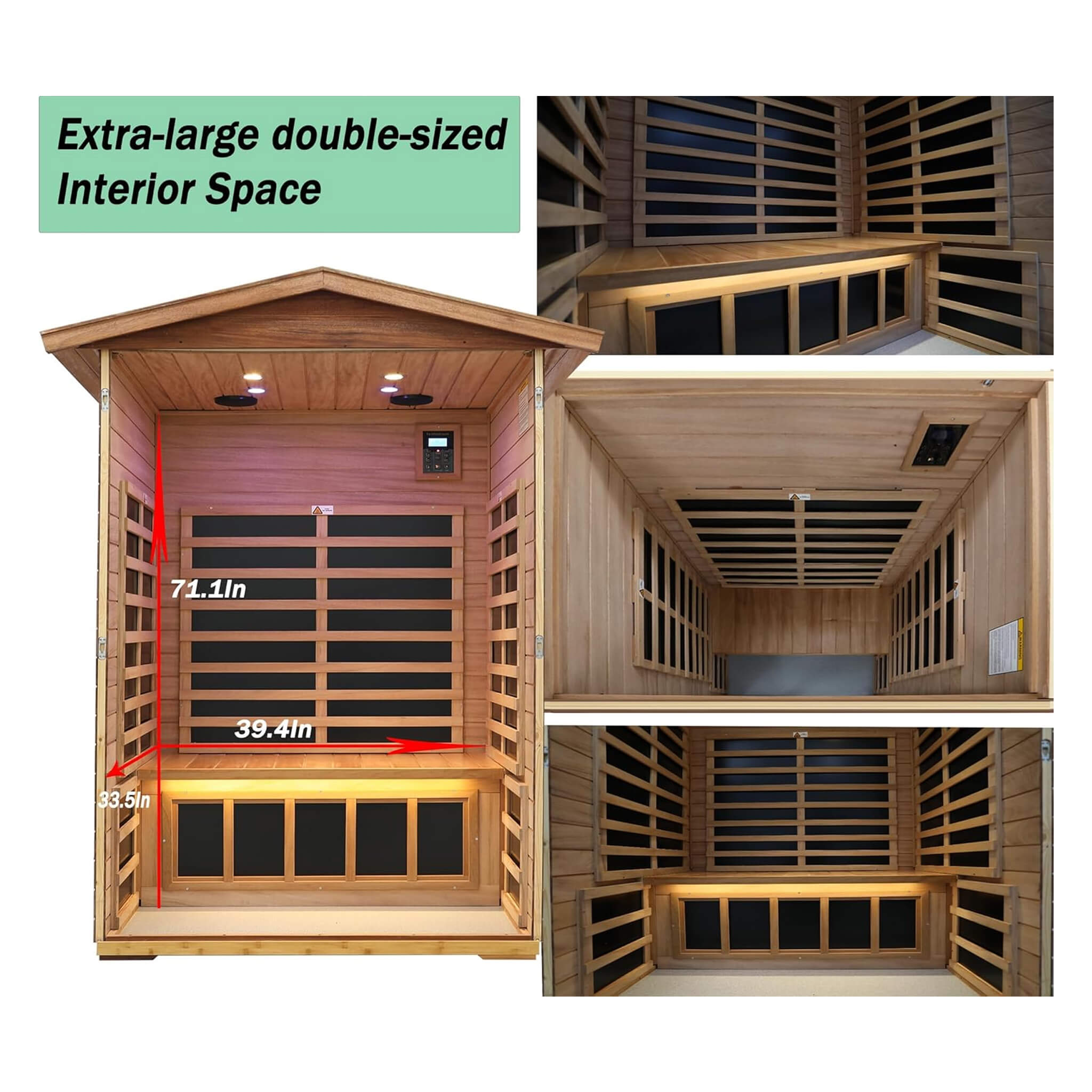 Thermora Ignis 2-Person Ultra-Low EMF Mahogany Outdoor Infrared Sauna - SAK43021