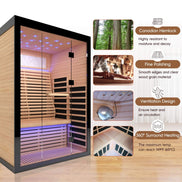 Thermora Vapor Luxury 2-Person Canadian Hemlock Wood Far Infrared Home Sauna (SAK56874)