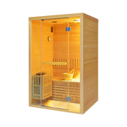 Thermora Alpine 2-Person 3kW Hemlock Wood Sauna Room with LED Wall Light - SAK28471Thermora Alpine 2-Person 3kW Hemlock Wood Sauna Room with LED Wall Light - SAK28471